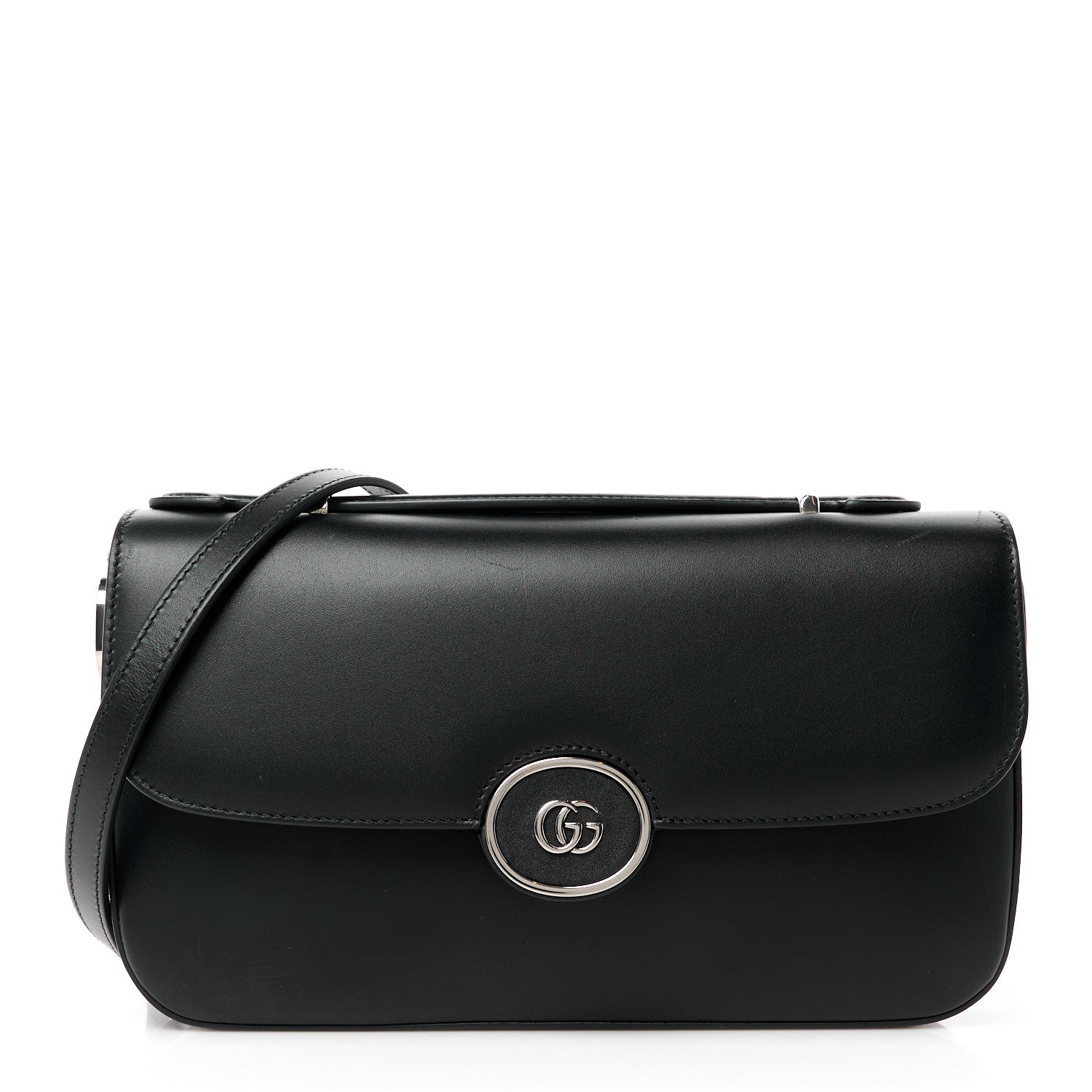 Gucci Senna Calfskin Petite GG Top Handle Shoulder Bag Black 1 of 11