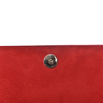 Christian Dior Grained Calfskin Diorama Wallet on Chain Pouch Red 7 of 10