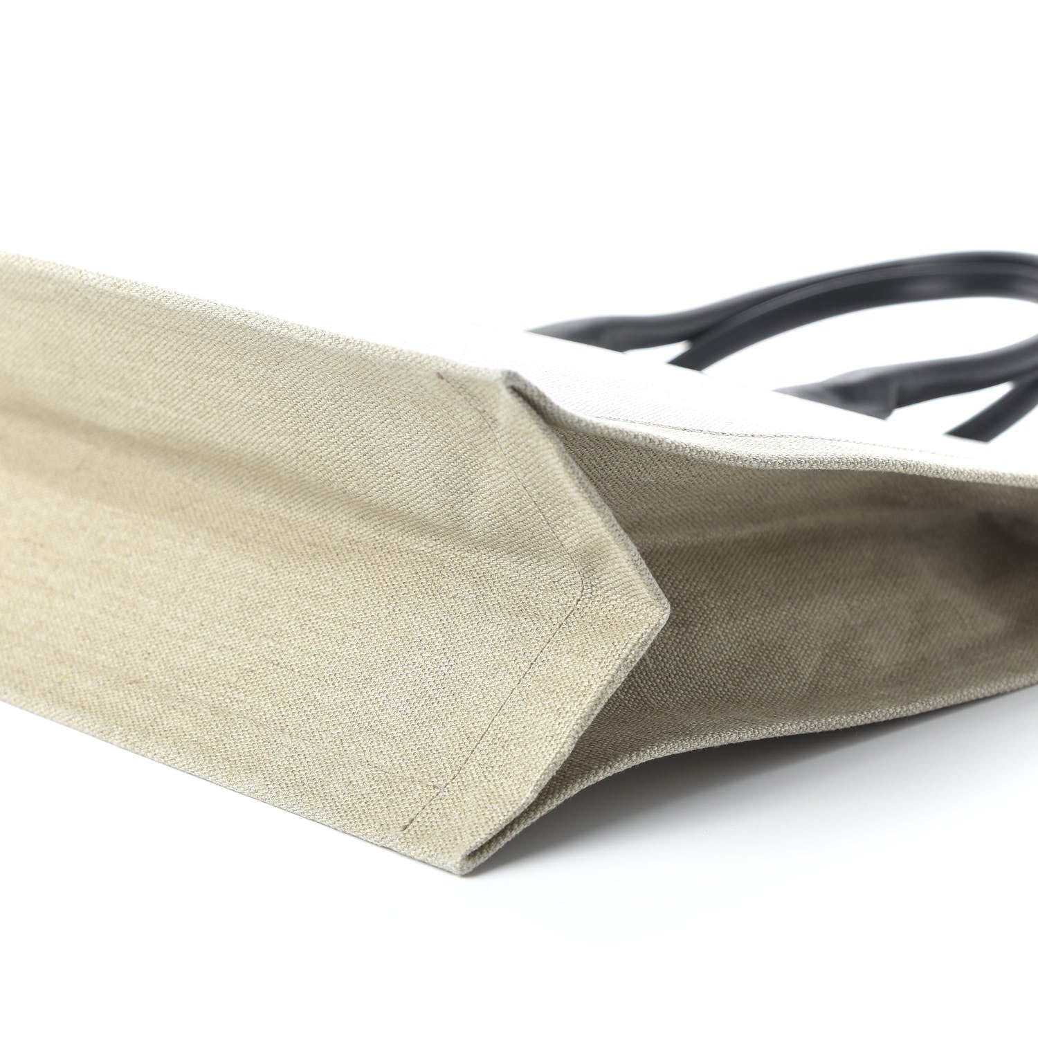 Saint Laurent Linen Calfskin Rive Gauche Tote Optic White 7 of 9