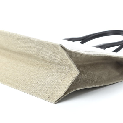Saint Laurent Linen Calfskin Rive Gauche Tote Optic White 7 of 9