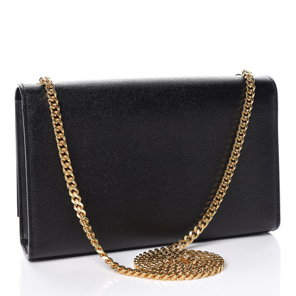 Saint Laurent Grain De Poudre Medium Classic Monogram Kate Satchel Black 3 of 10