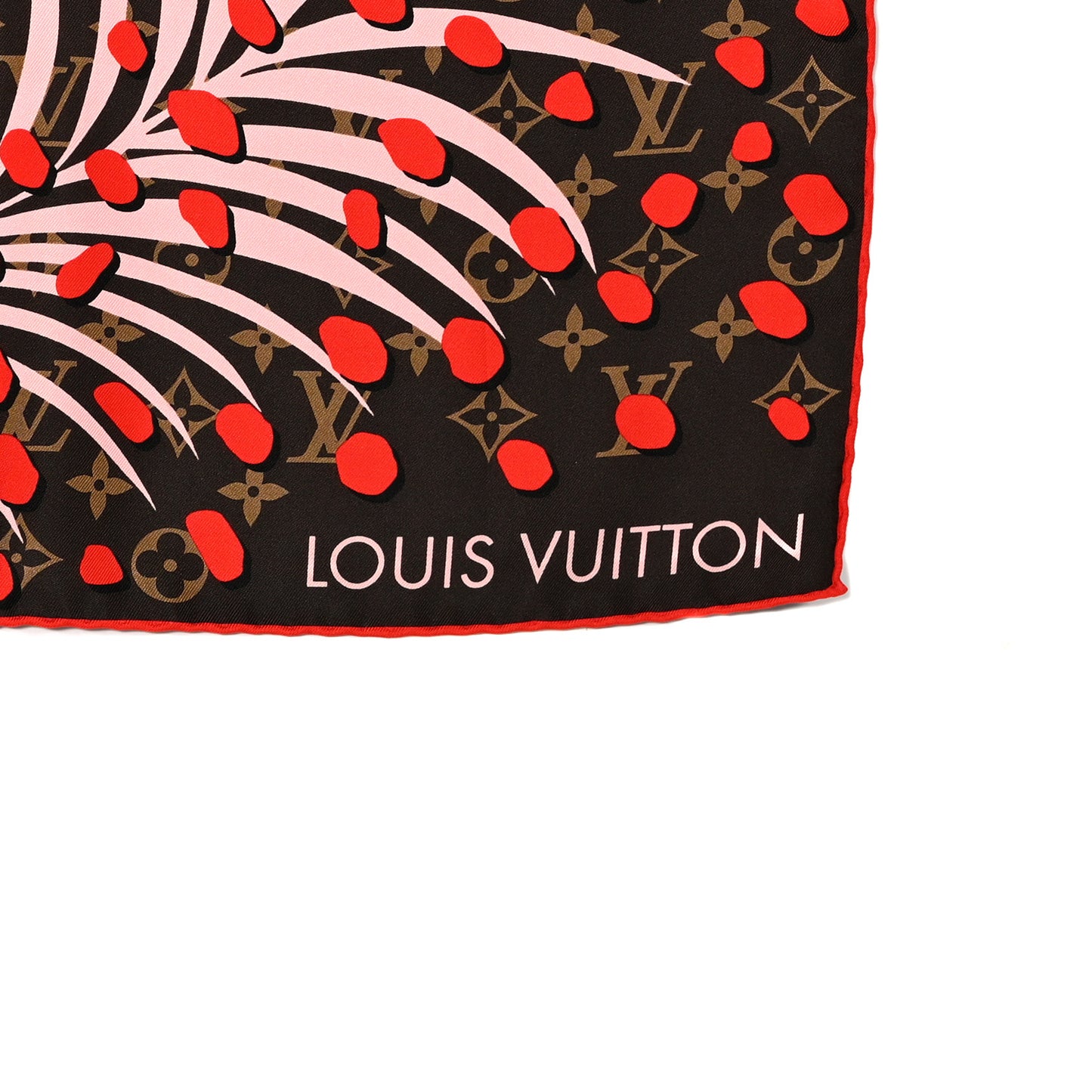 Silk Monogram Jungle Dots Scarf Sugar Pink Poppy