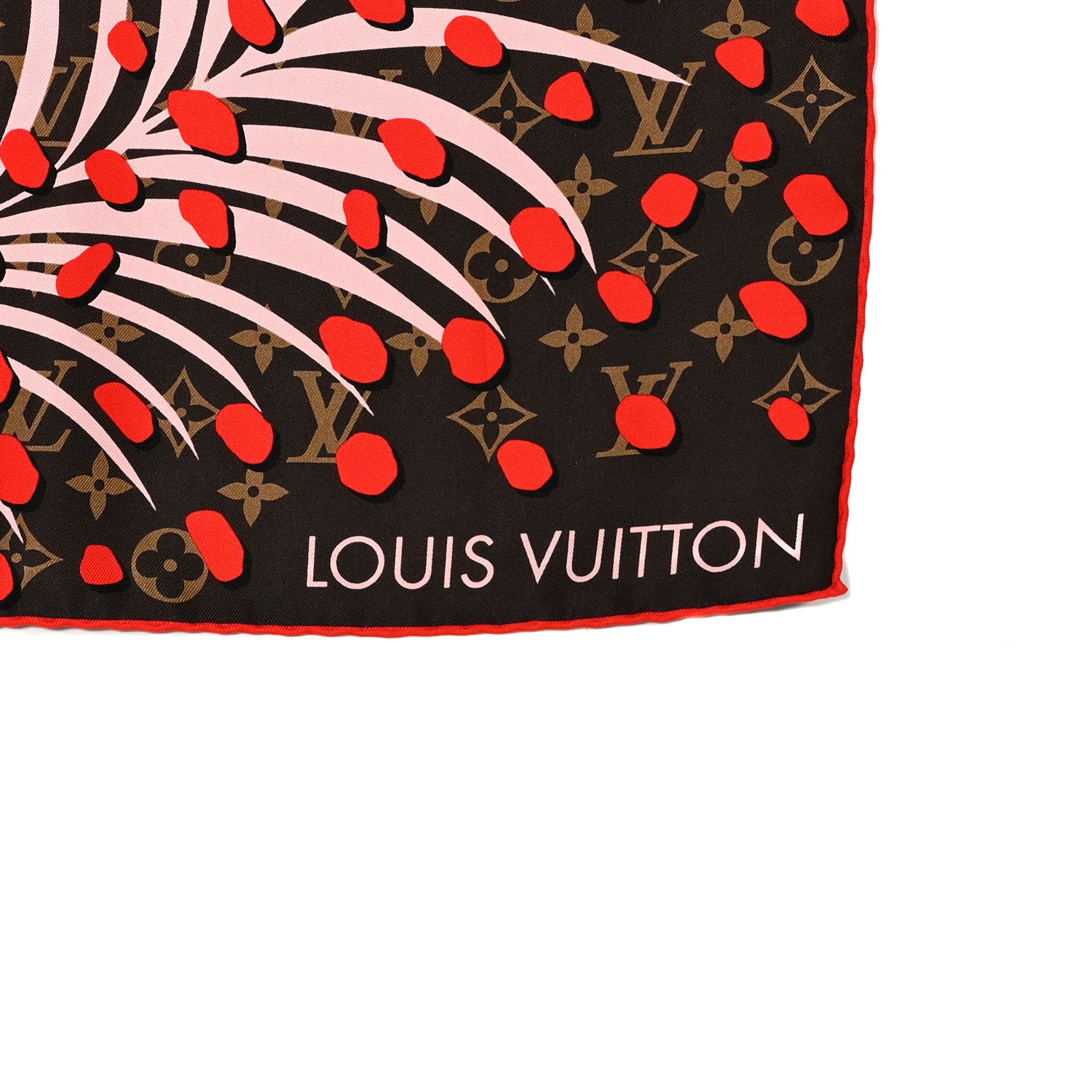 Louis Vuitton Silk Monogram Jungle Dots Scarf Sugar Pink Poppy 2 of 4