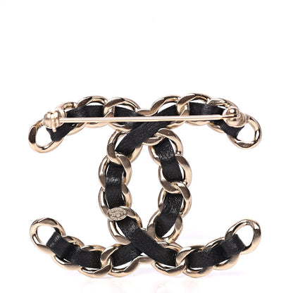 Chanel Lambskin Chain CC Brooch Black Gold 2 of 4