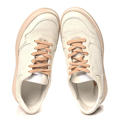 Gucci Calfskin GG Tennis Embossed Womens Platform 55mm Sneakers 40 White 2 of 8