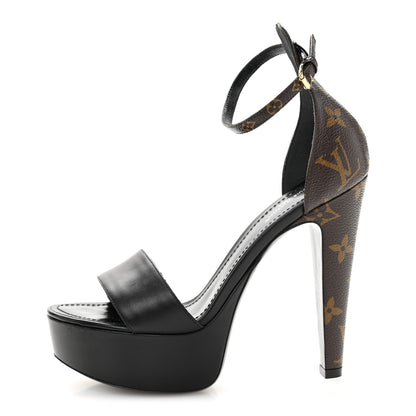 Louis Vuitton Monogram Afterglow Platform Sandals 37 Black 1 of 9