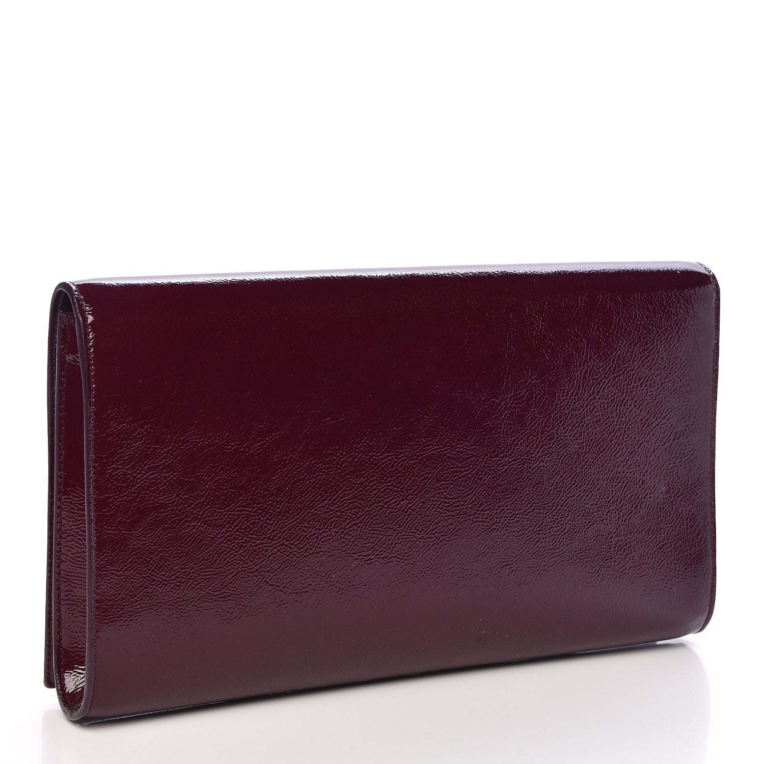 Saint Laurent Textured Patent Monogram Large Belle De Jour Clutch Purple 3 of 9
