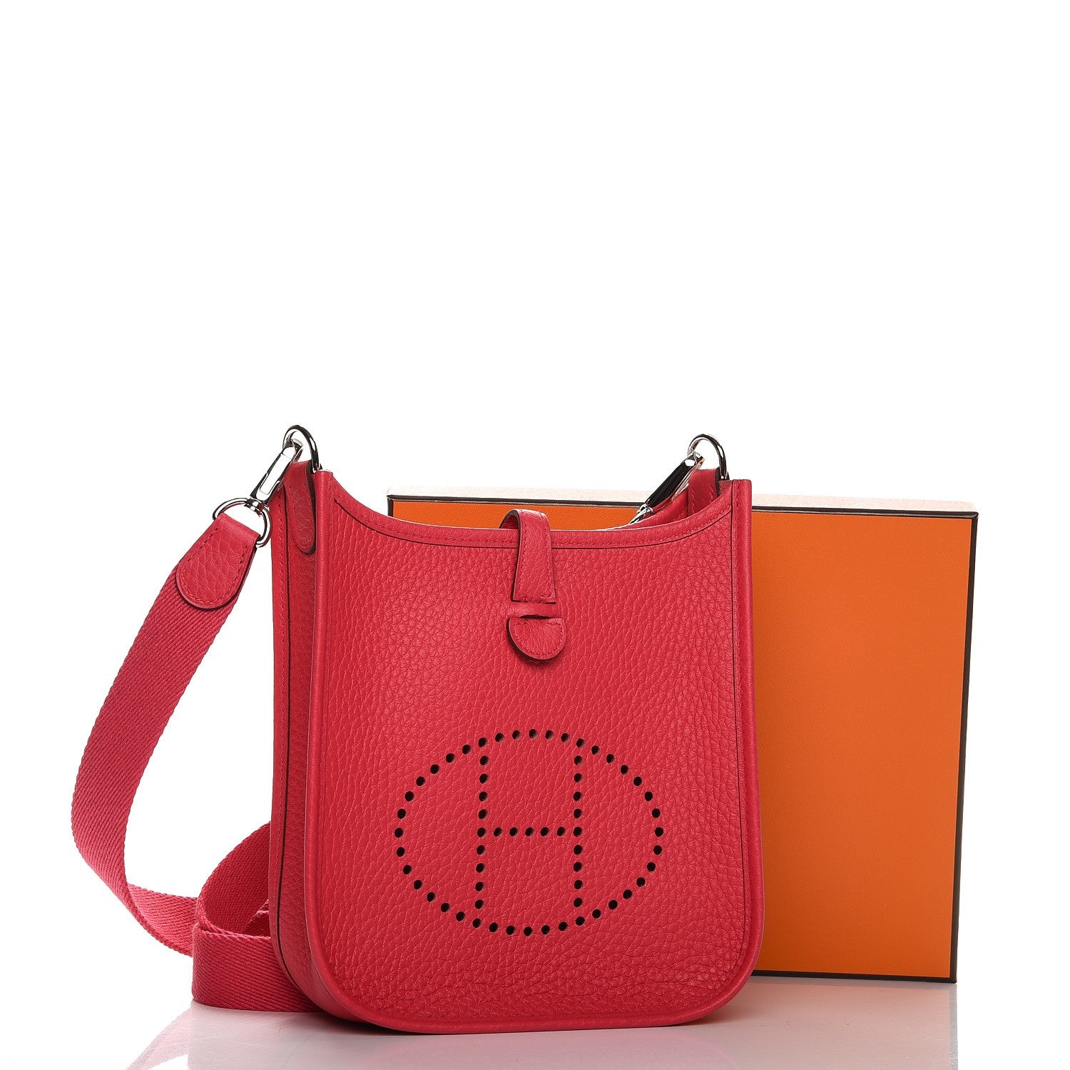 Hermes Taurillon Clemence Evelyne TPM Rose Extreme 7 of 7