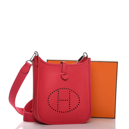 Hermes Taurillon Clemence Evelyne TPM Rose Extreme 7 of 7