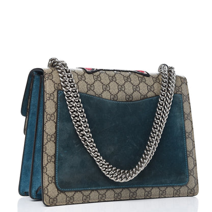 Gucci GG Supreme Monogram Angry Cat Embroidered Medium Dionysus Shoulder Bag Beige Ultramarine 3 of 15