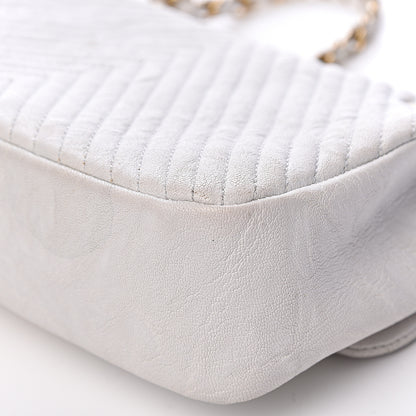 Chanel Calfskin Surpique Chevron Small Flap White 31 of 34