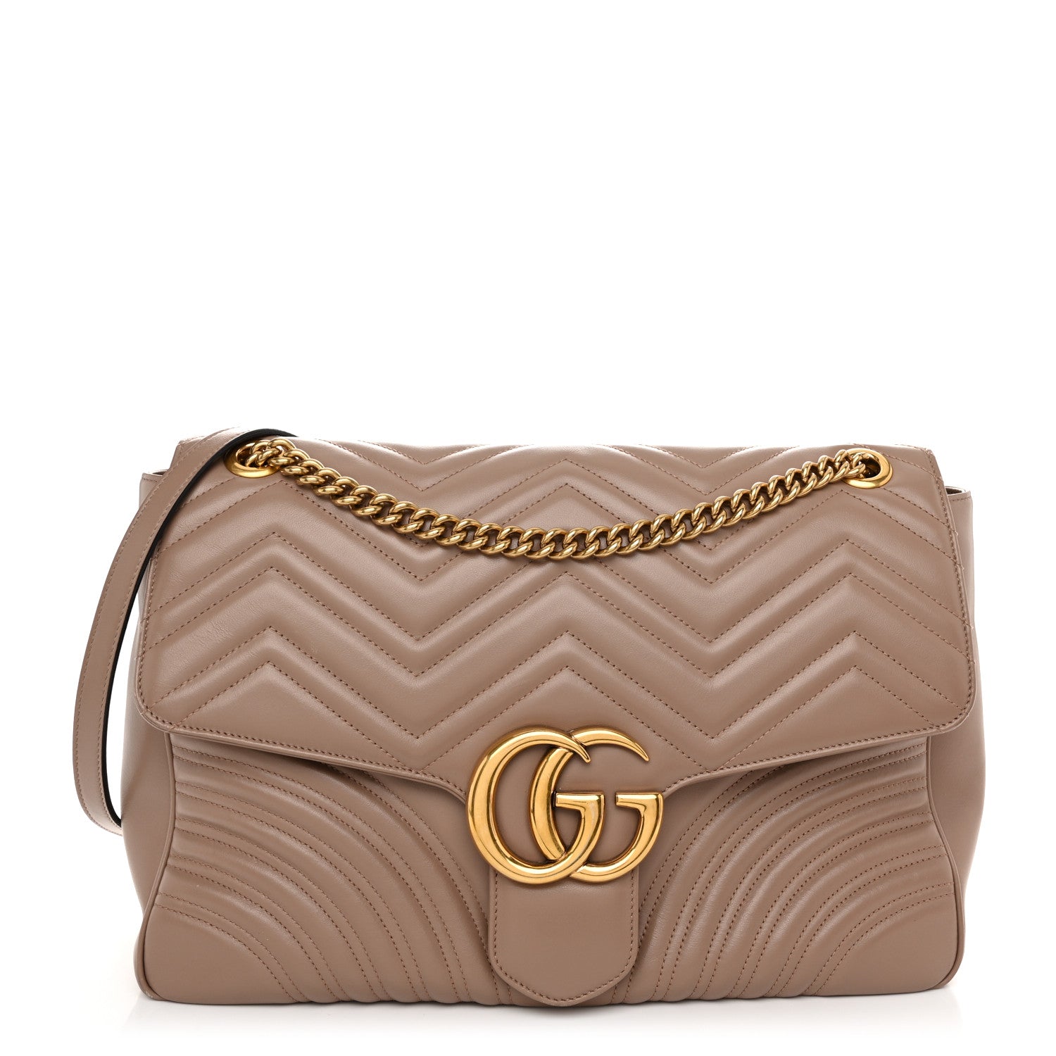 Gucci Calfskin Matelasse Large GG Marmont Shoulder Bag Porcelain Rose 1 of 10