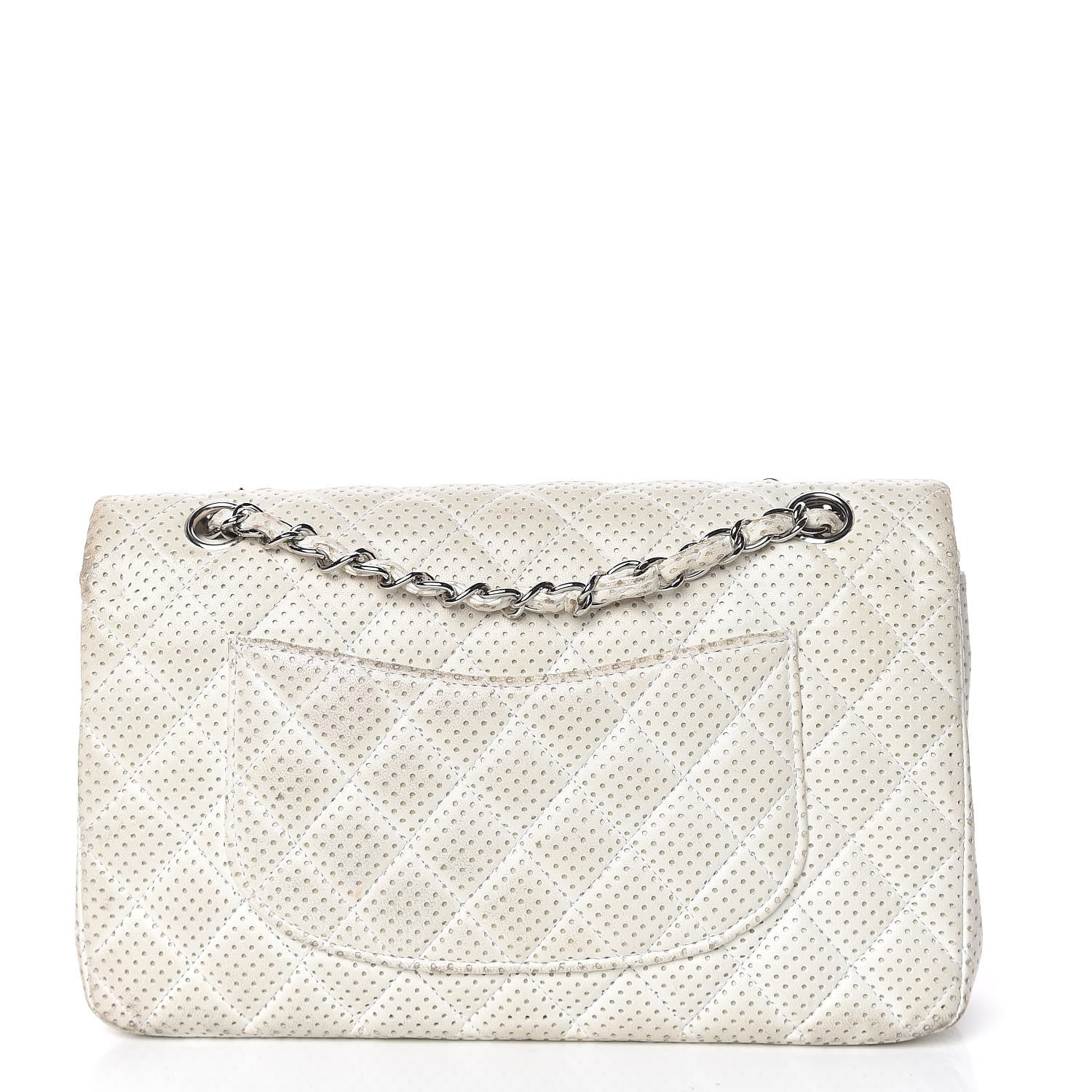 Chanel Lambskin Perforated Medium Double Flap White 15 of 26