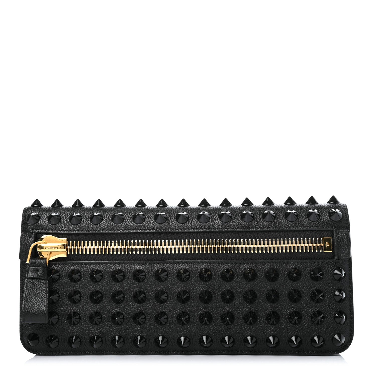Tom Ford Pebbled Calfskin Studded Jennifer Clutch Black 1 of 7