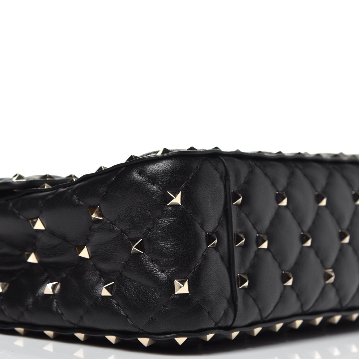 Valentino Garavani Lambskin Medium Rockstud Spike Shoulder Bag Black 8 of 9
