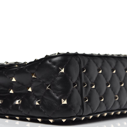 Valentino Garavani Lambskin Medium Rockstud Spike Shoulder Bag Black 8 of 9