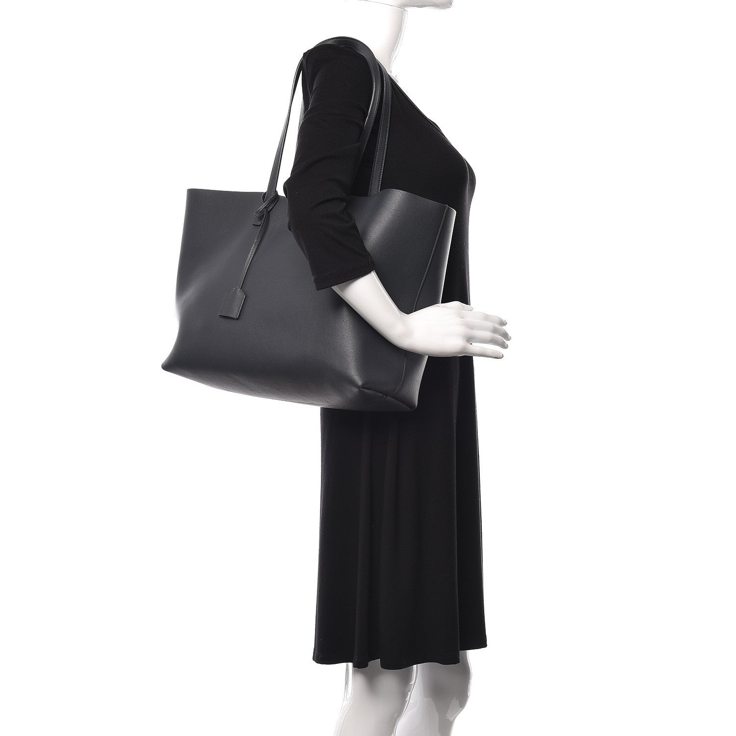 Saint Laurent Calfskin Large Shopping Tote Deep Marine 2 of 8