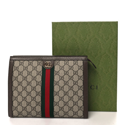 Gucci GG Supreme Monogram Web Ophidia Pouch Brown 11 of 11