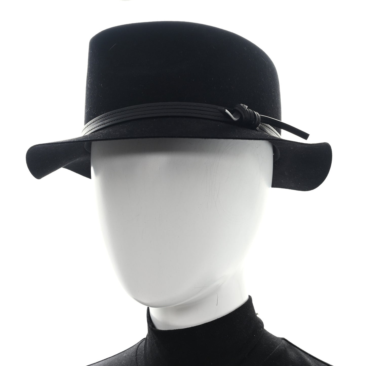Rabbit Felt Calfskin Hat 59 Black