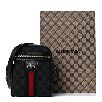 Gucci X BALENCIAGA BB Monogram Web Mini Ophidia Messenger Black 15 of 15