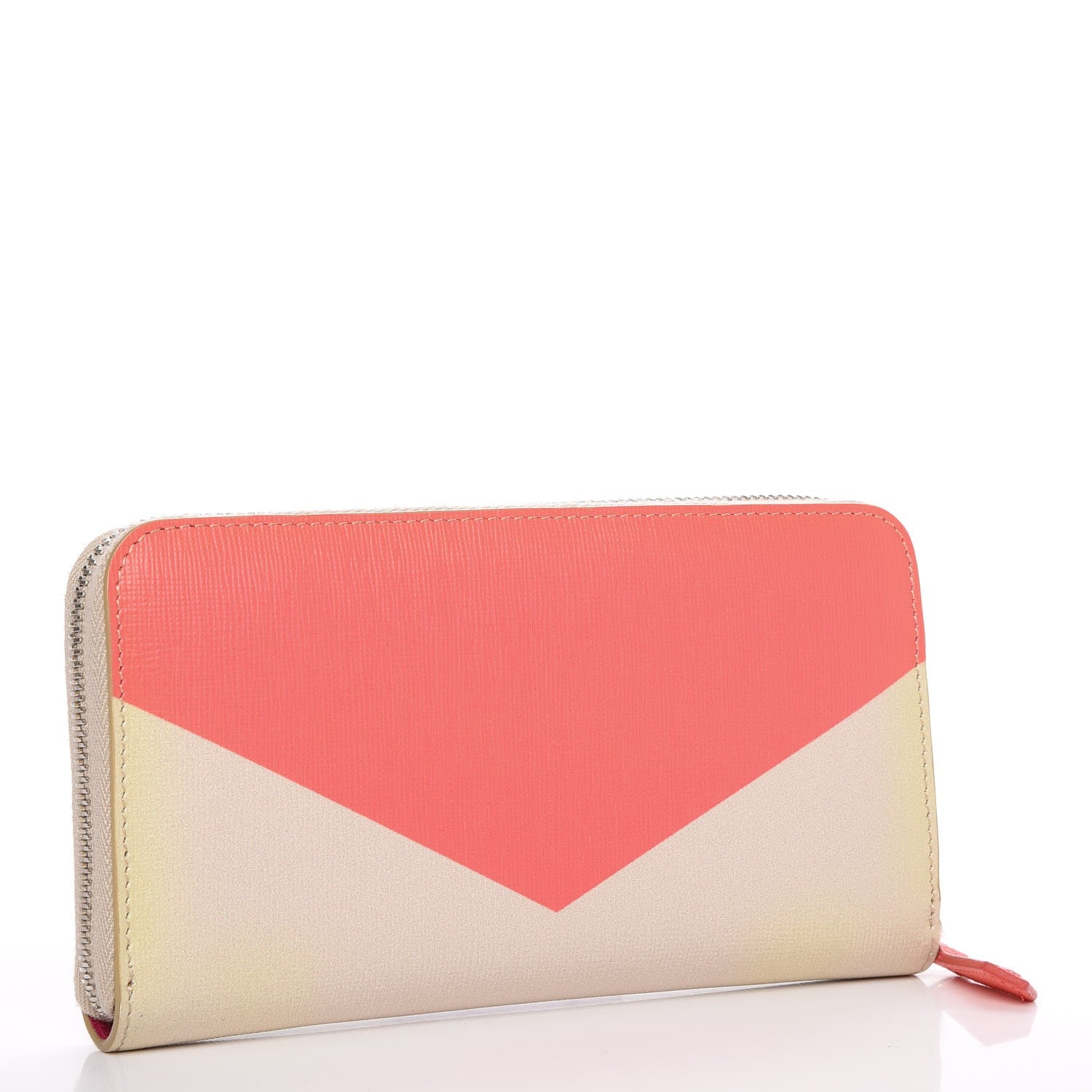 Fendi Vitello Elite Crystal Eye Monster Zip Around Wallet Bellini 