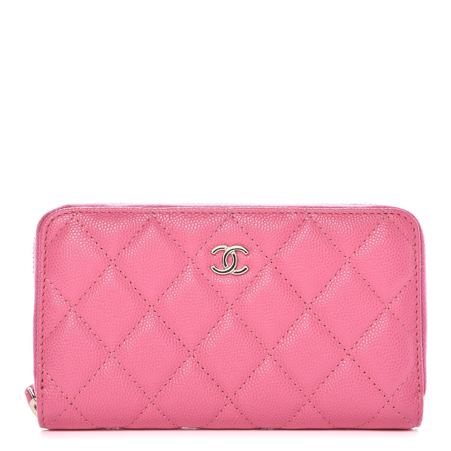 Chanel Caviar Quilted Small Zip Around Wallet Pink 1 of 9