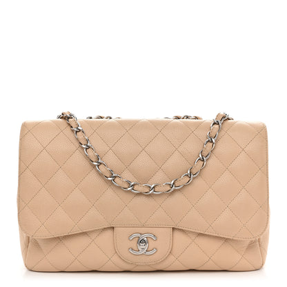 Chanel Caviar Quilted Jumbo Single Flap Beige Clair 1 of 16