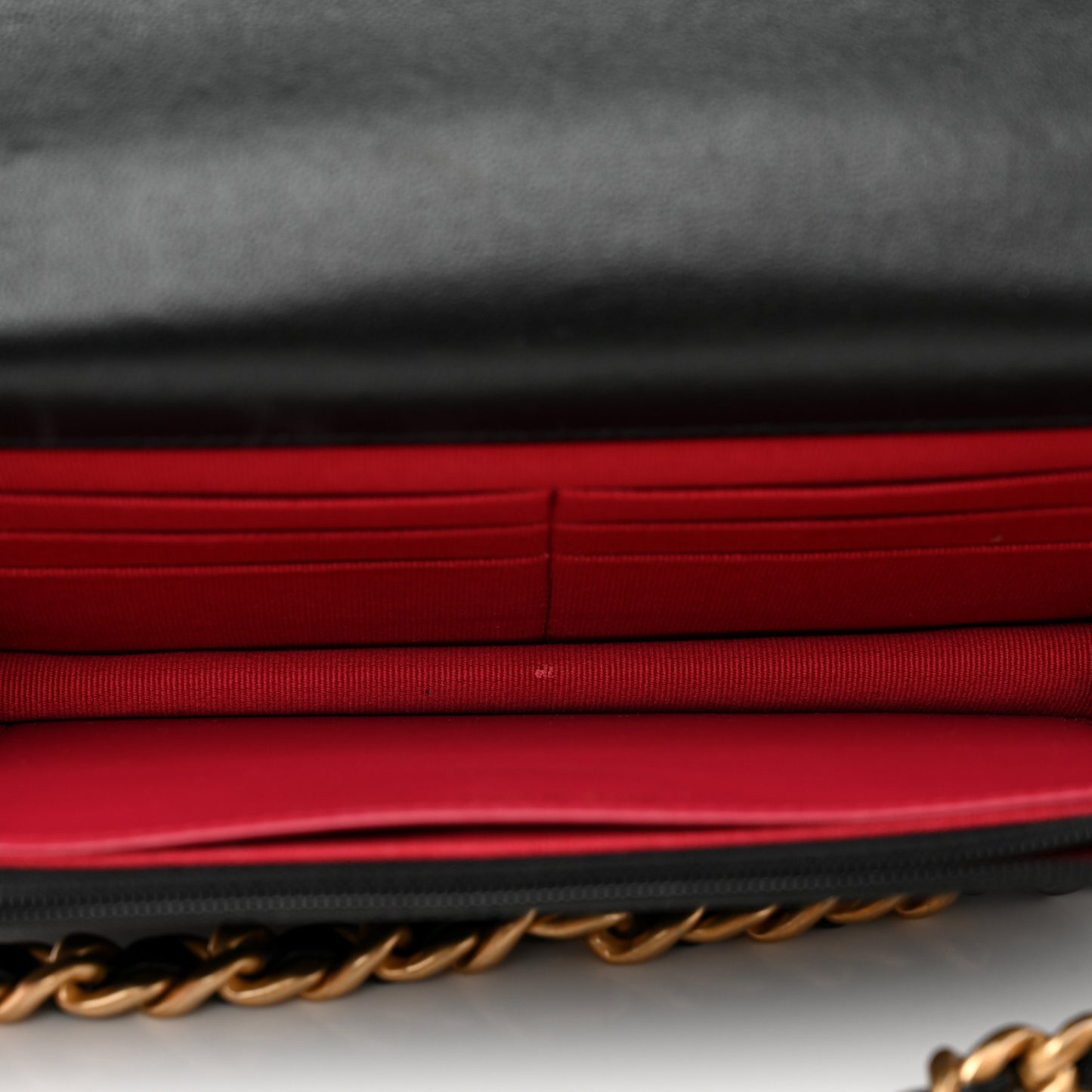 Lambskin Quilted Chanel 19 Wallet On Chain WOC Black