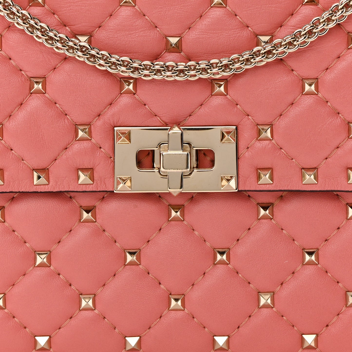 Nappa Medium Rockstud Spike Shoulder Bag Paradise Rose