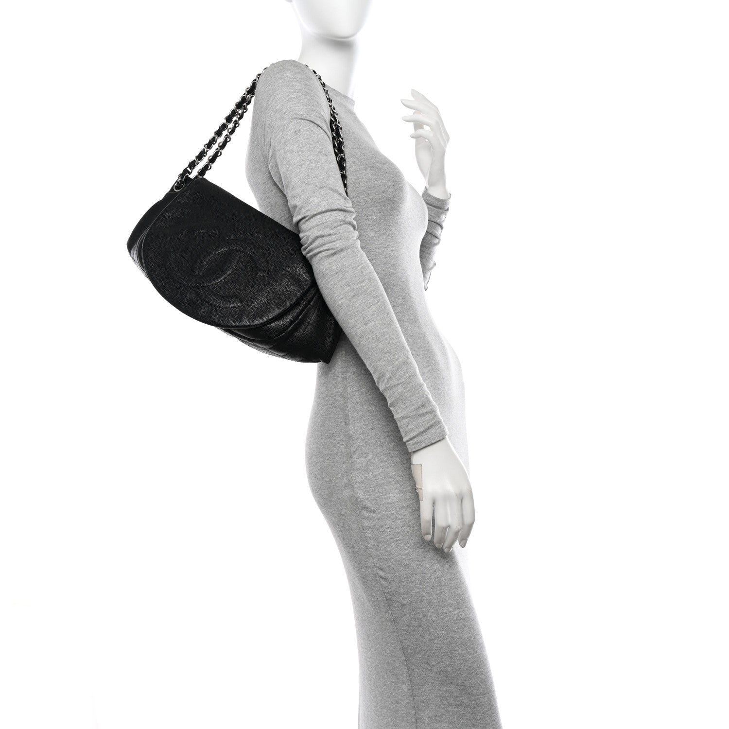 Chanel Caviar Half Moon Large Flap Black 2 of 11