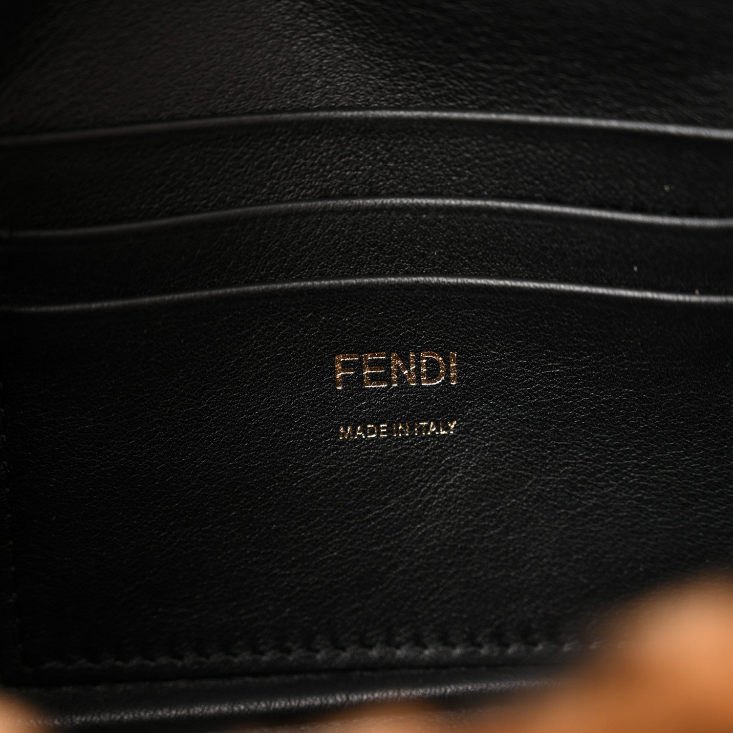 Fendi Shearling Vitello Dolce Macro FF 1974 Mini Baguette Tobacco Black 6 of 12