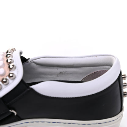 Fendi Calfskin Studded Karlito Slip On Sneaker 36 Black 17 of 24