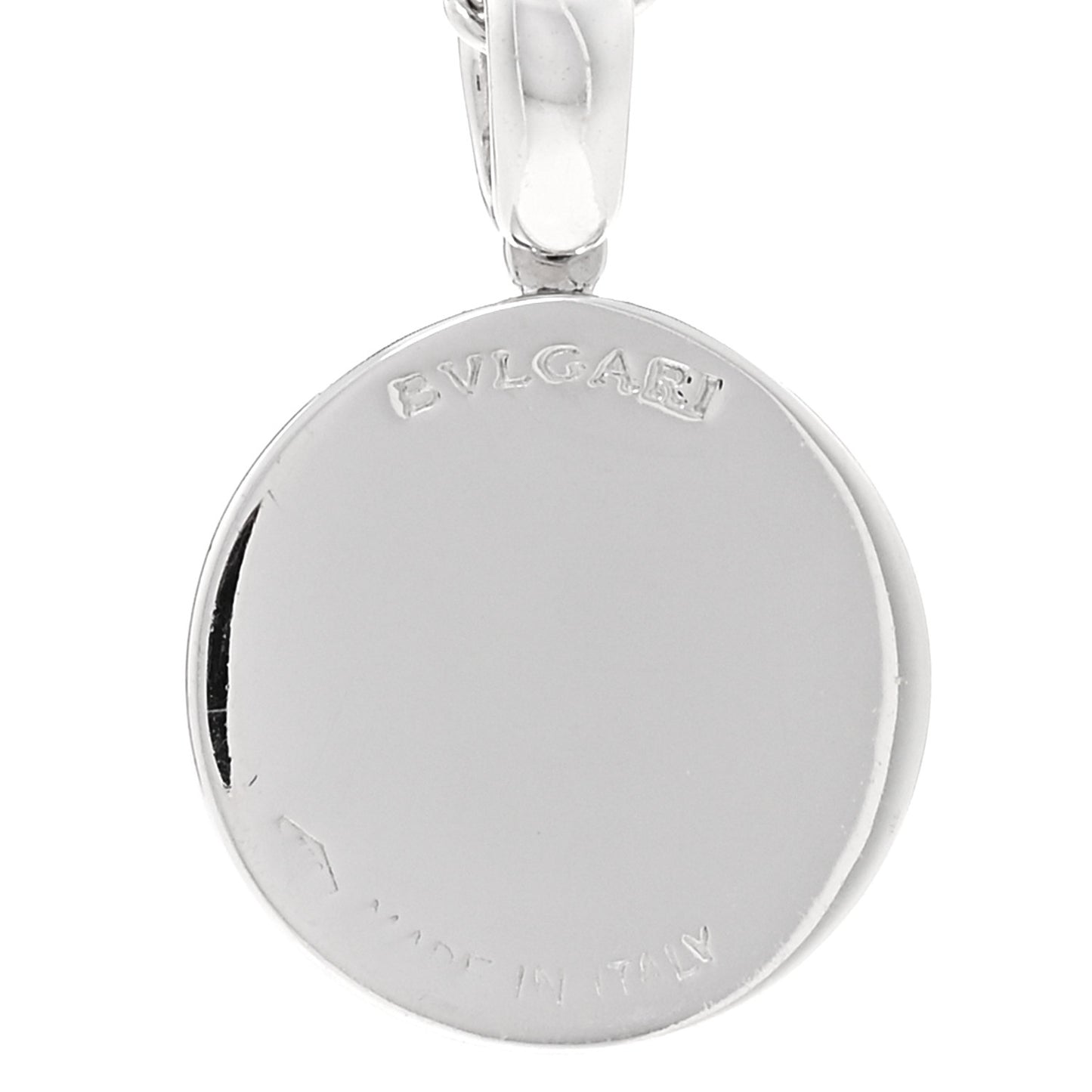 18K White Gold Diamond BVLGARI BVLGARI Pave Pendant Necklace