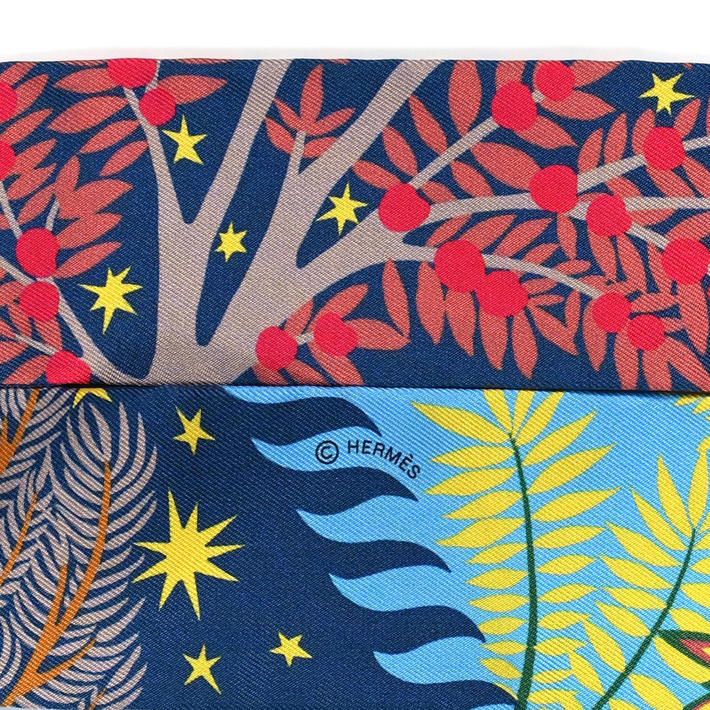 Silk Le Charme D Orphee Marine Bleu Azur Jaune