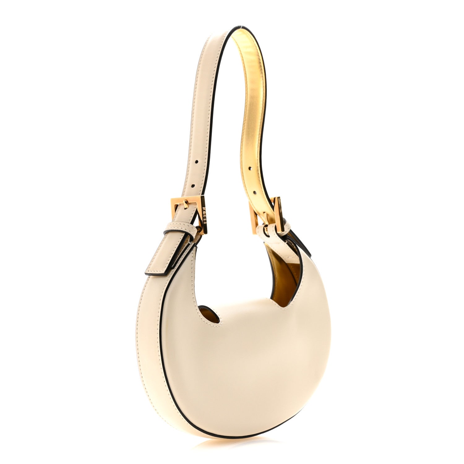 Fendi Vitello King Mini Cookie Hobo Bag White Ice 3 of 13