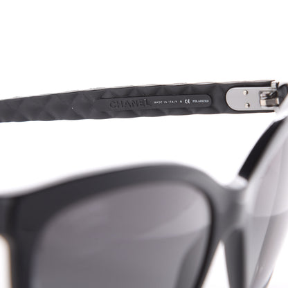 Chanel Acetate Quilted Polarized Butterfly CC Sunglasses 5288-Q Black 4 of 8