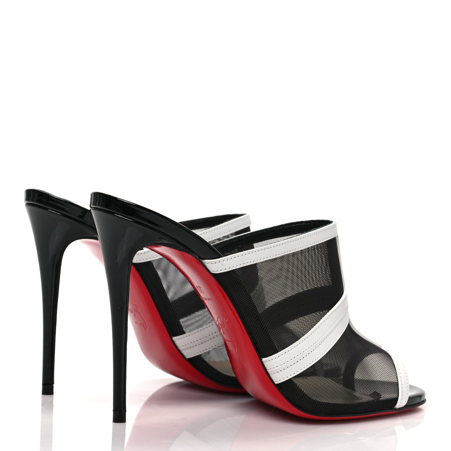 Rete Calfskin Interdite 100 Mule 39 Black White