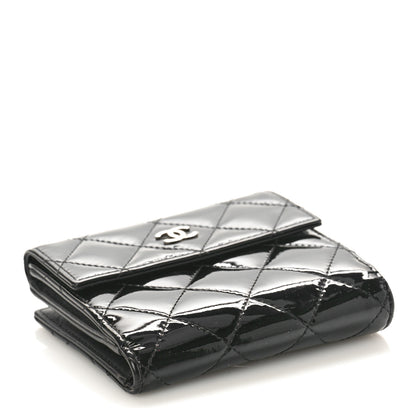 Chanel Patent Quilted Compact French Flap Wallet Black 4 of 10