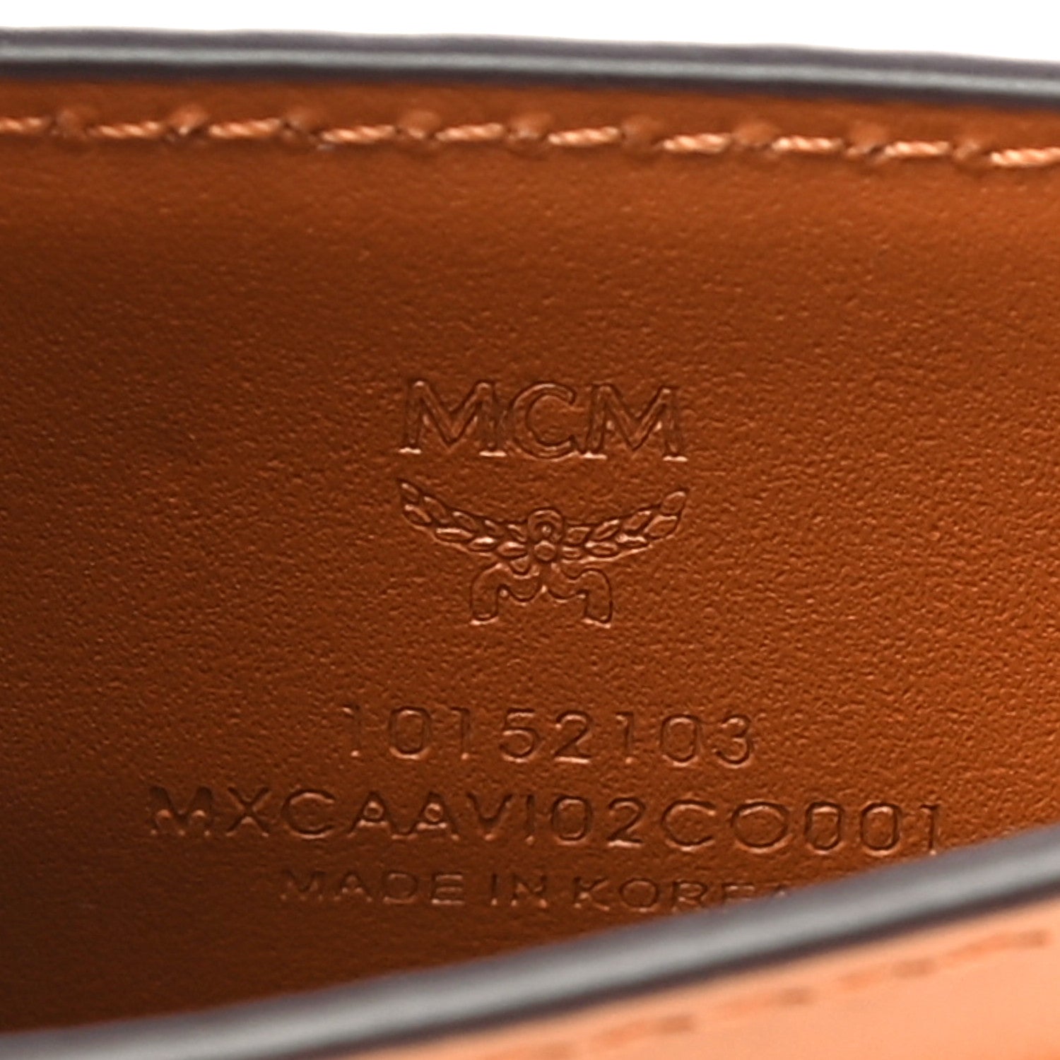 MCM Calfskin Visetos Card Holder Money Clip Cognac 8 of 10