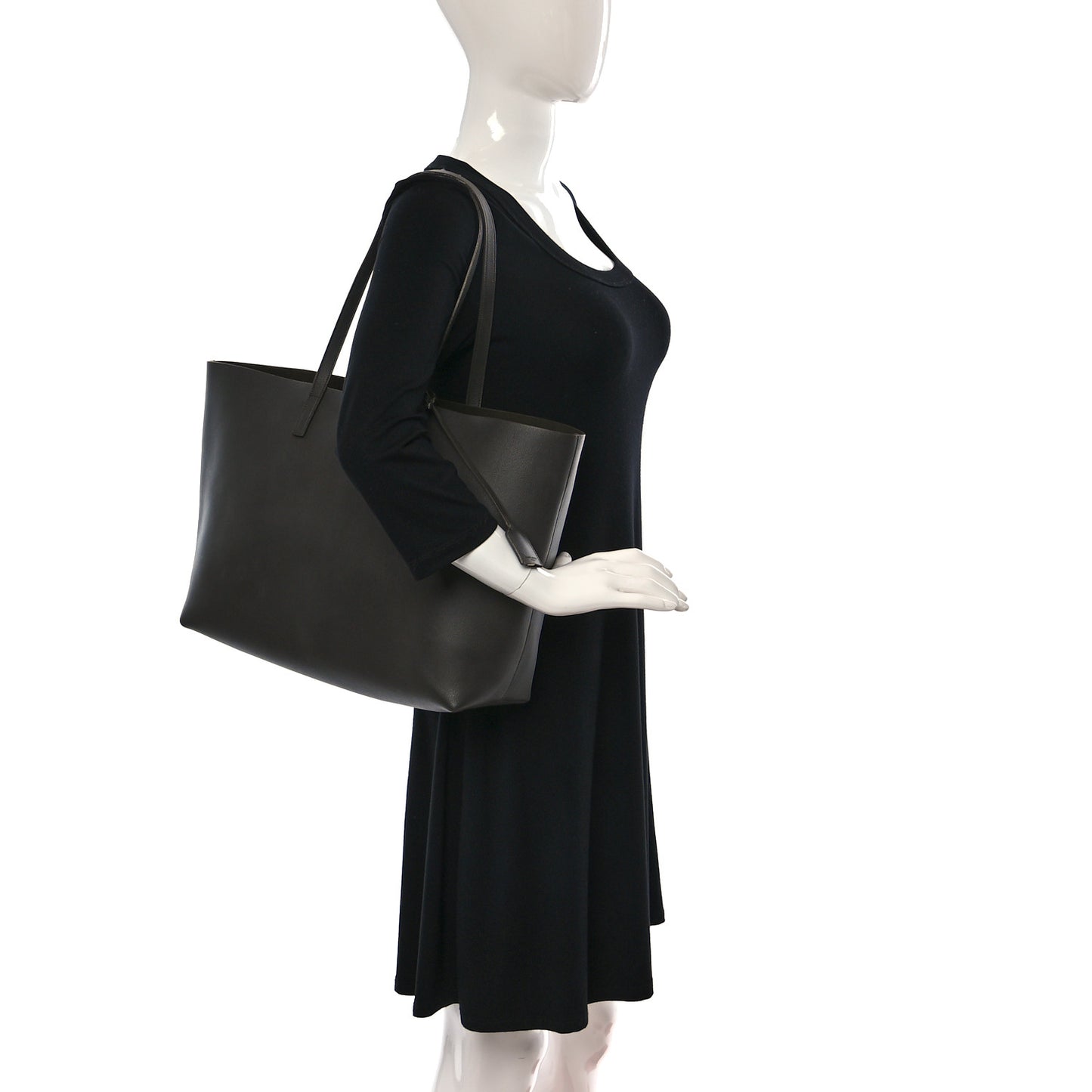 Calfskin Large Shopping Tote Asphalt