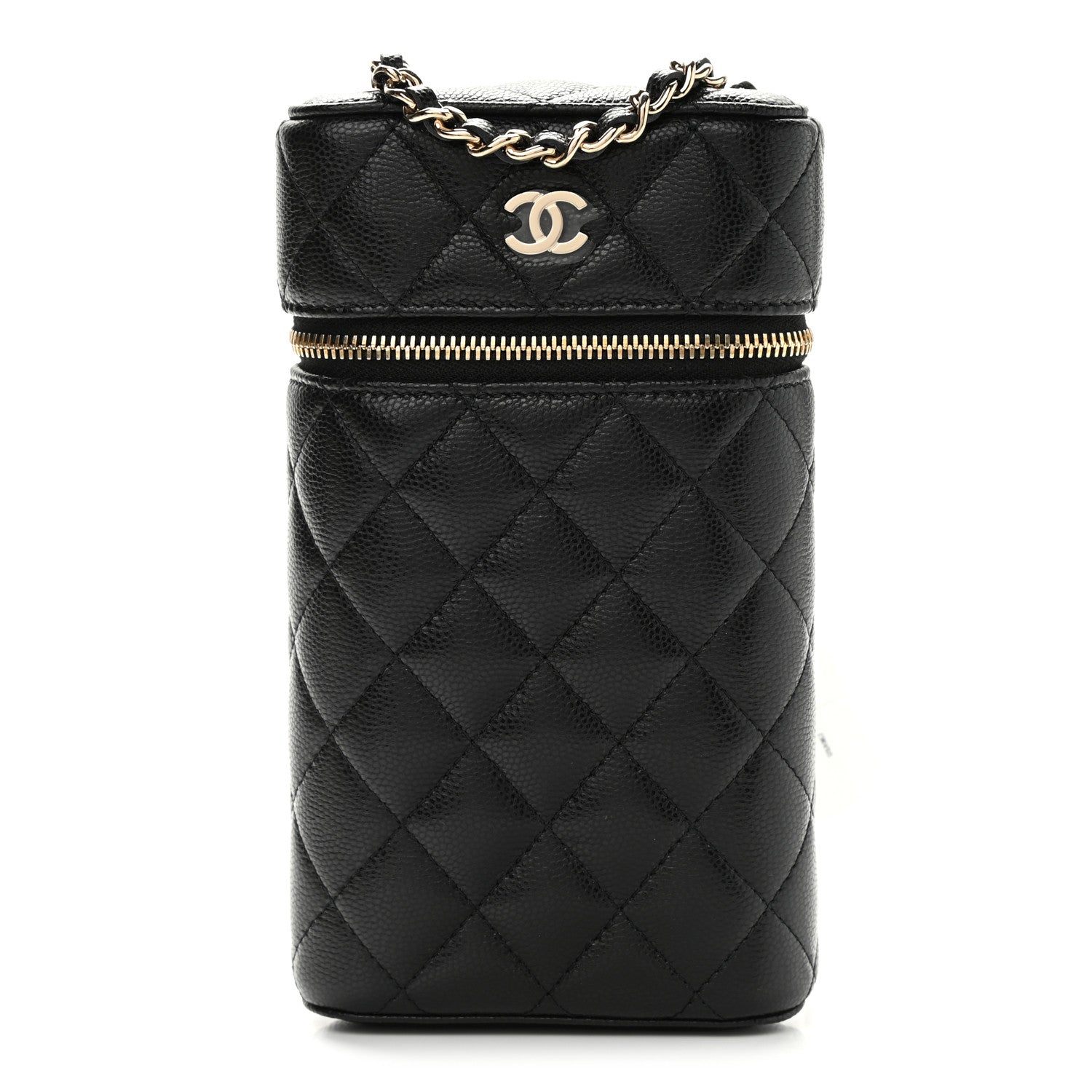 Chanel Caviar Quilted Phone Holder With Chain Black 1 of 9