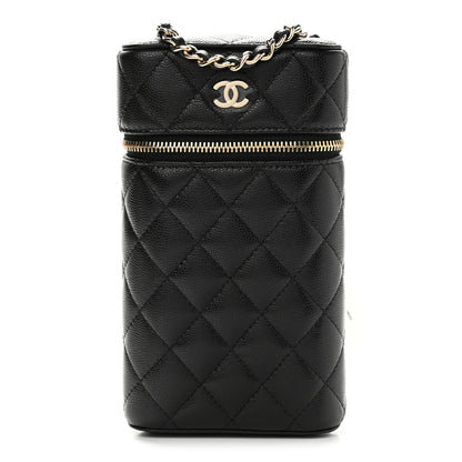Chanel Caviar Quilted Phone Holder With Chain Black 1 of 9