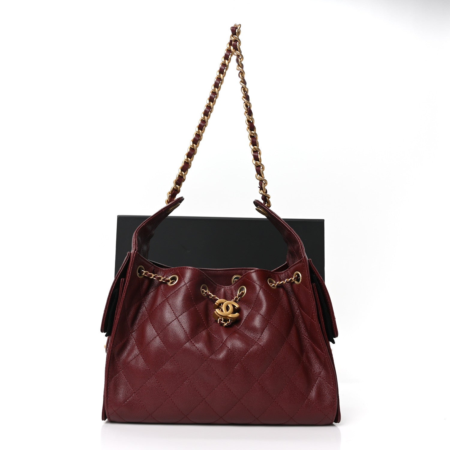 Chanel Caviar Quilted Small Chanel 25 Handbag Burgundy 11 of 11