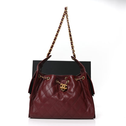 Chanel Caviar Quilted Small Chanel 25 Handbag Burgundy 11 of 11