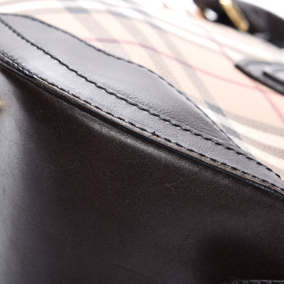 Burberry Haymarket Check Small Orchard Bowling Bag Chocolate 14 of 17