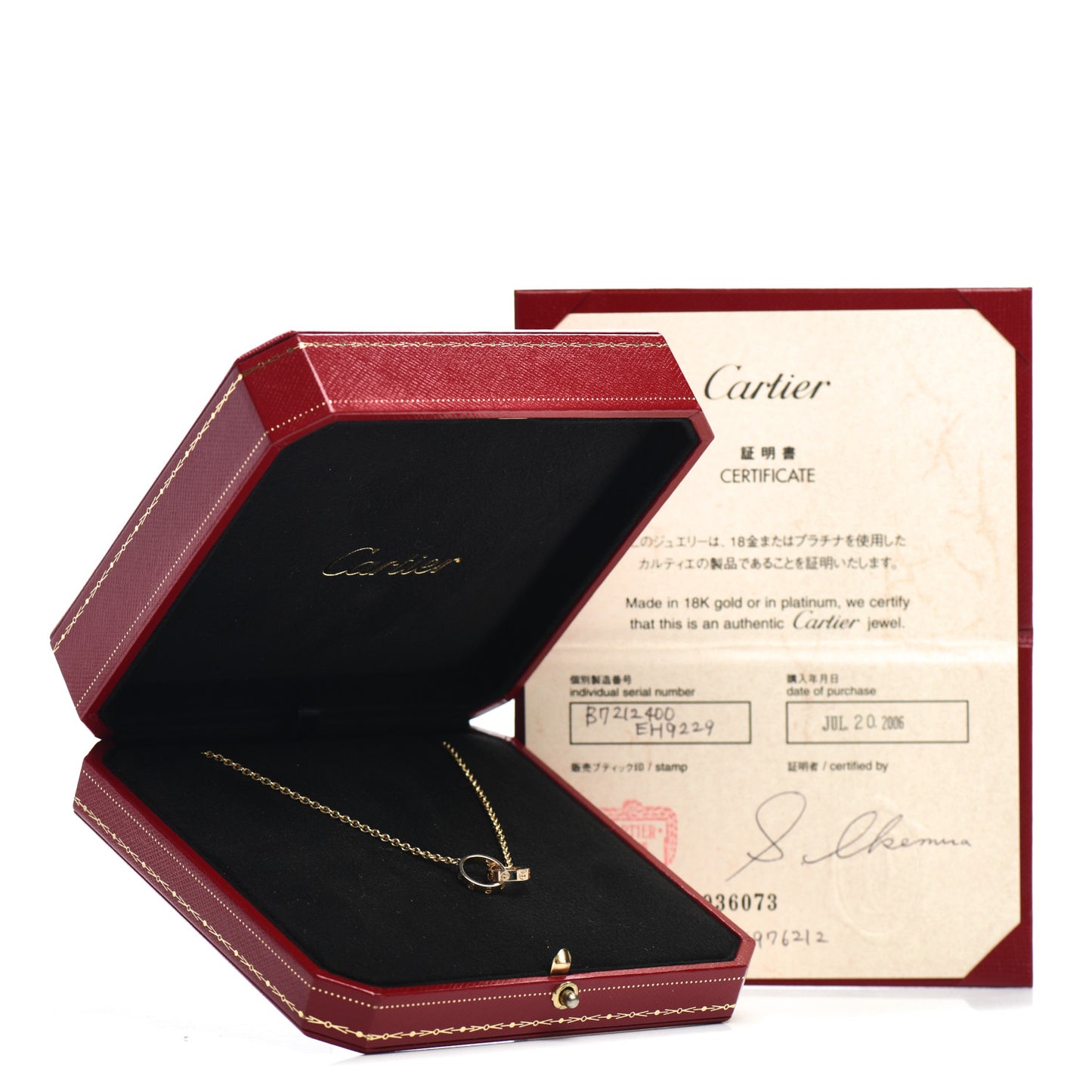 18K Yellow Gold Interlocking LOVE Necklace