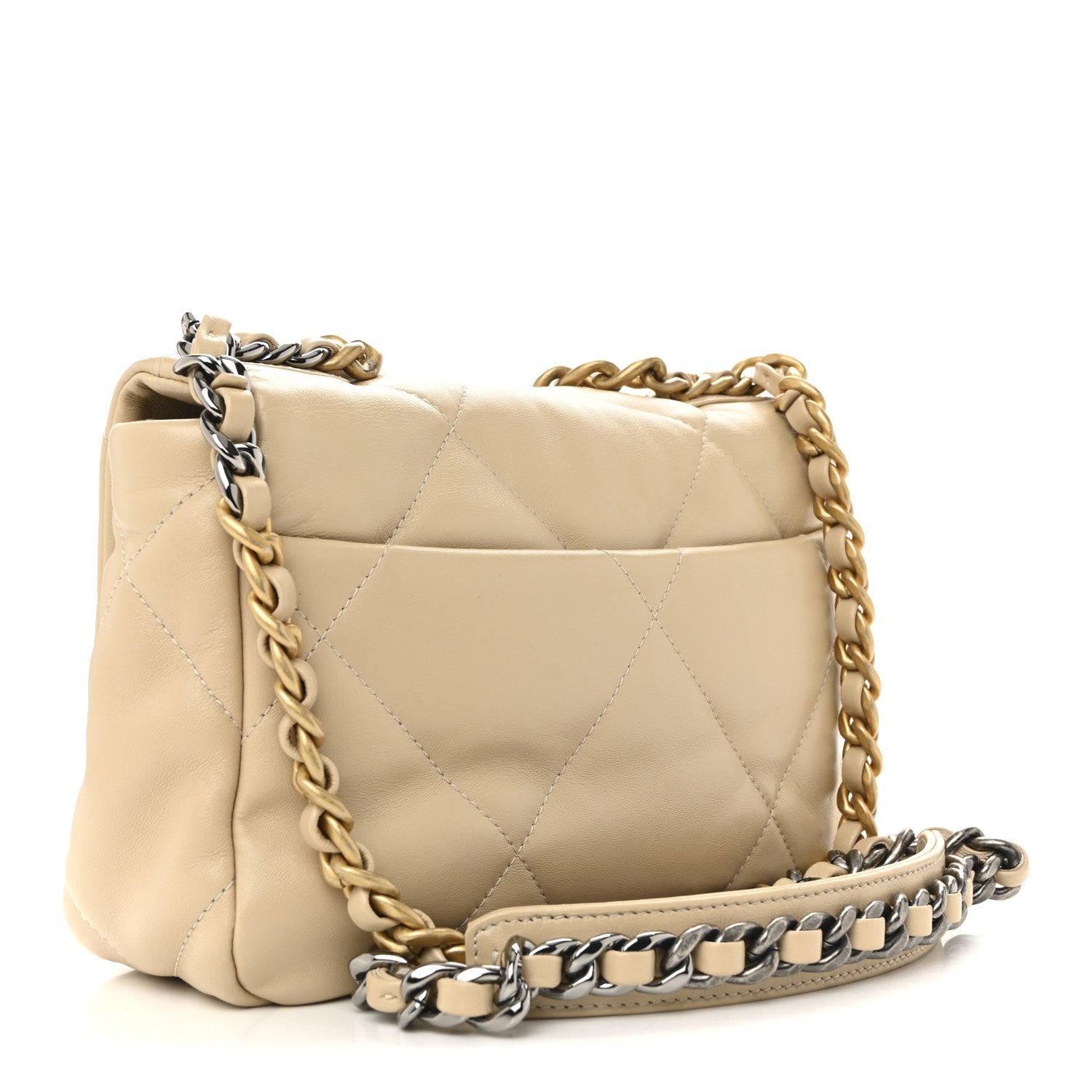 Chanel Lambskin Quilted Medium Chanel 19 Flap Light Beige 3 of 10