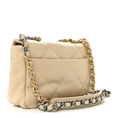 Chanel Lambskin Quilted Medium Chanel 19 Flap Light Beige 3 of 10