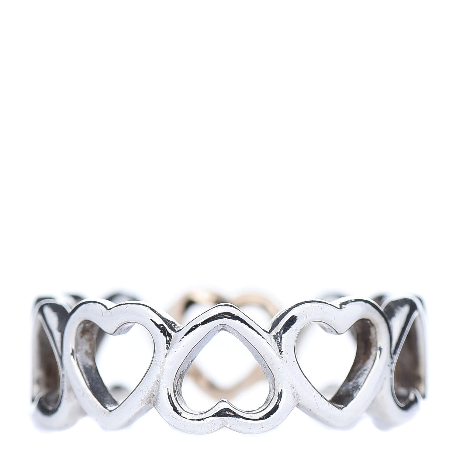 Tiffany Sterling Silver 18K Rose Gold Hearts Eternity Band Ring 56 7.75 3 of 4