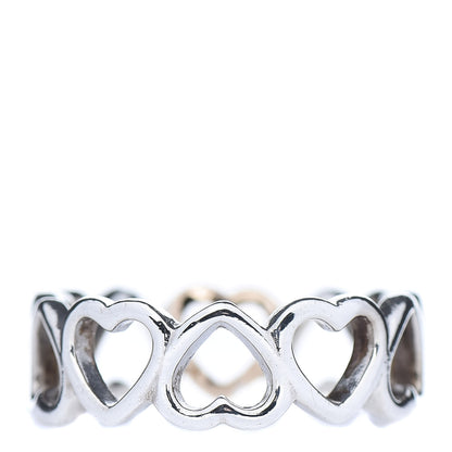 Tiffany Sterling Silver 18K Rose Gold Hearts Eternity Band Ring 56 7.75 3 of 4